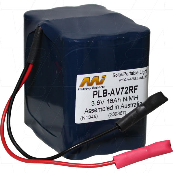 MI Battery Experts PLB-AV72RF Aviation NiMH Battery Pack, 3.6V 16Ah, 57.6Wh for Critical Airfield Lighting Systems