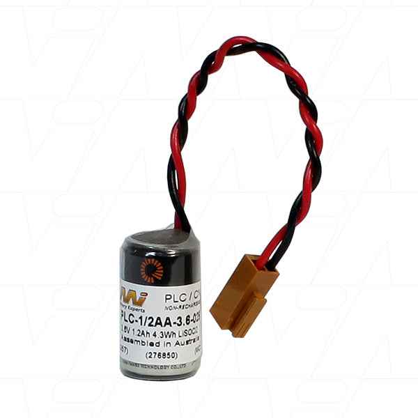 MI Battery Experts PLC-1/2AA-3.6-029 Lithium Battery - 3.6V Industrial Memory Backup & Automation Power Source, 1.2Ah Capacity