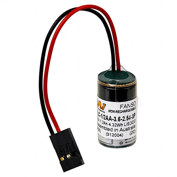 MI Battery Experts PLC-1/2AA-3.6 Lithium Thionyl Chloride Battery | 3.6V Industrial Memory Backup | 1.2Ah Capacity