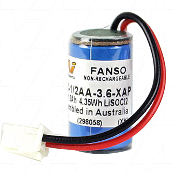 MI Battery Experts PLC-1/2AA-3.6-XAP Lithium Thionyl Chloride Battery - 3.6V 1.2Ah Industrial Power for PLC & Automation Backup