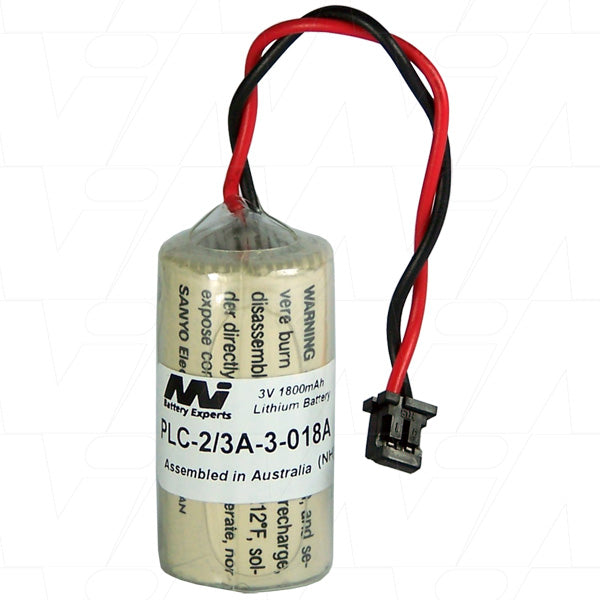 MI Battery Experts PLC-2/3A-3-018A 3V Lithium Industrial Memory Backup Battery - 1.8Ah, 20g, for PLC/CNC Systems