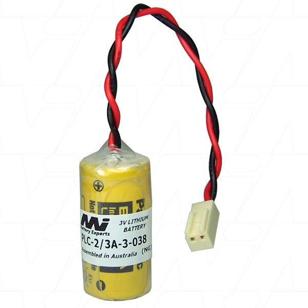 MI Battery Experts PLC-2/3A-3-038 Lithium Backup Battery | 3V 1.2Ah Industrial Memory & PLC Protection | 17x33.5mm