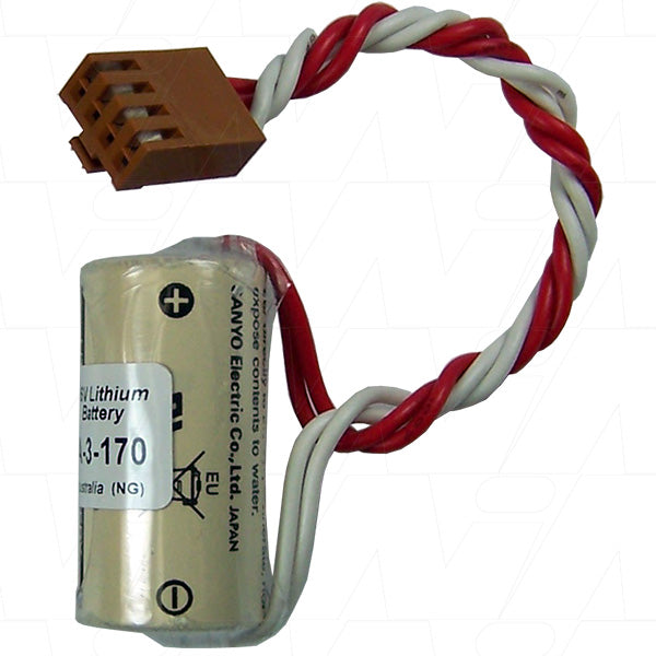 MI Battery Experts PLC-2/3A-3-170 3V 1.8Ah Lithium Industrial Battery for PLC & CNC Memory Backup (17x33.5mm)