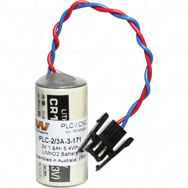 MI Battery Experts PLC-2/3A-3-171 3V Lithium Industrial Battery - 1.8Ah Capacity for Critical PLC & CNC Memory Backup