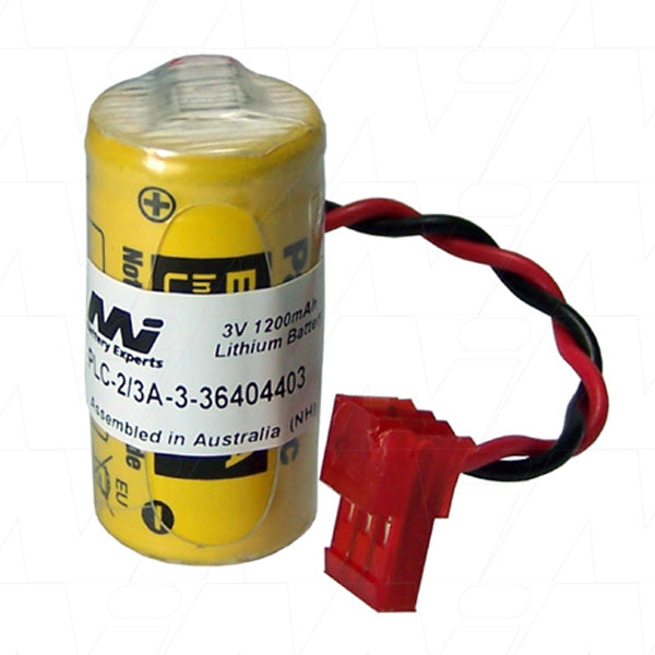 MI Battery Experts PLC-2/3A-3 Lithium Backup Battery 3V, 1.2Ah Industrial Power Protection for PLCs & CNC Systems