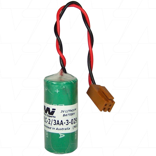 Industrial-Grade PLC-2/3AA-3-029 Lithium Backup Battery for Critical Systems - 3V, 1.35Ah, 4.0Wh, Memory Protection