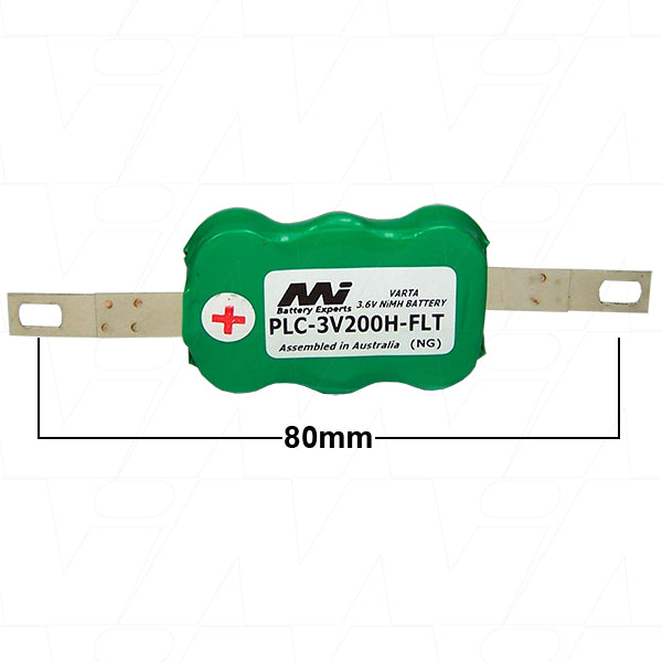 MI Battery Experts PLC-3V200H-FLT Industrial NiMH Backup Battery, 3.6V 200mAh for PLC & CNC Systems, Zero-Mod Replacement