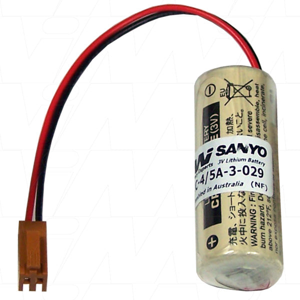 MI Battery Experts PLC-4/5A-3-029 3V 2.5Ah Lithium Industrial Battery for Memory Backup in PLC & CNC Systems