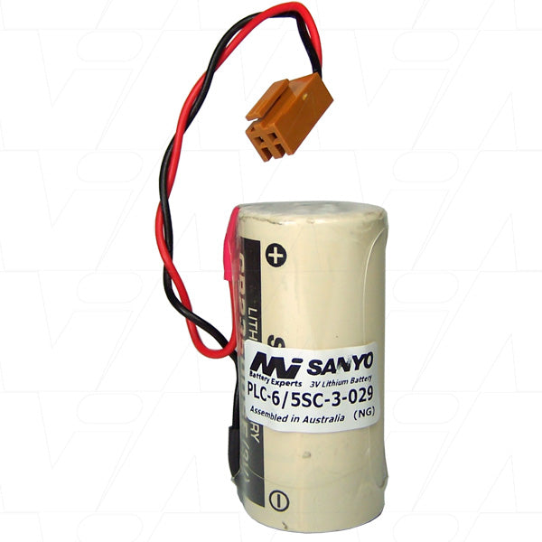 MI Battery Experts PLC-6/5SC-3-029 3V 5Ah Lithium Manganese Dioxide Battery for Industrial Memory Backup & Automation