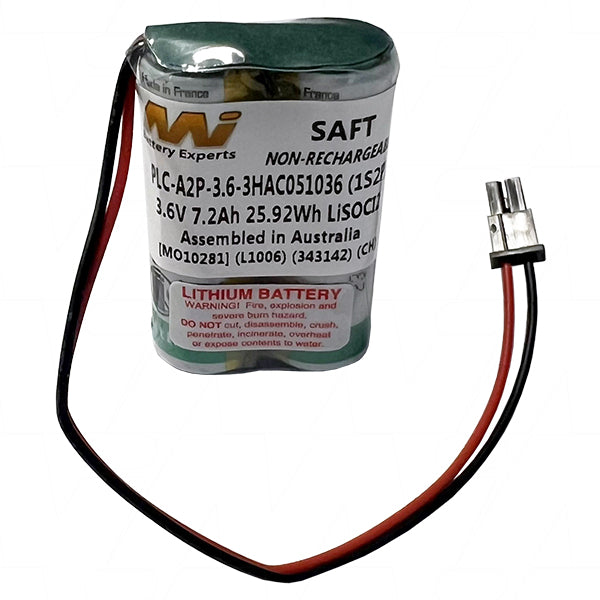 MI Battery Experts PLC-A2P-3.6 Industrial Lithium Battery - 7.2Ah Capacity for PLC & CNC Memory Backup, 3.6V Output