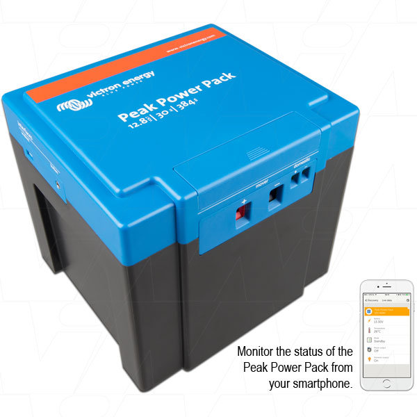 Victron Energy PPP-30 LiFePO4 Battery 384Wh Professional-Grade 12.8V Power for Mobile Applications, 30Ah Capacity