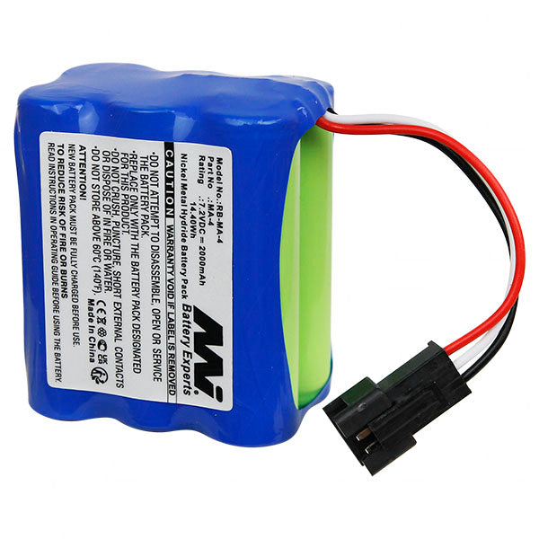 MI Battery Experts RB-MA-4 Professional NiMH 7.2V 2Ah Battery Pack for Portable Audio - High Capacity, Compact 28.5x50mm Design