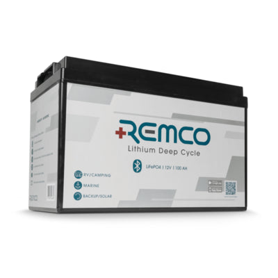 12V 100Ah REMCO Lithium Battery Group 31 w/ Bluetooth - Deep Cycle for RV, Marine, & Off-Grid - 3000+ Cycles, 5 Yr Warranty