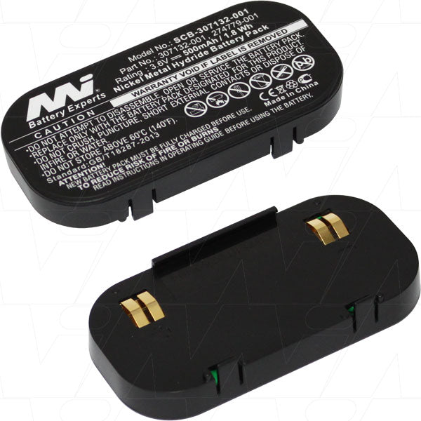 MI Battery Experts SCB-307132-001 NiMH Rechargeable Battery - 3.6V 500mAh Professional-Grade Power for Industrial Devices