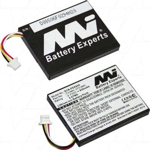 MI Battery Experts SCB-PER820 Lithium-Ion Battery 830mAh, 3.7V, 18g Ultra-Compact Professional Power for Portable Audio & Industrial Devices