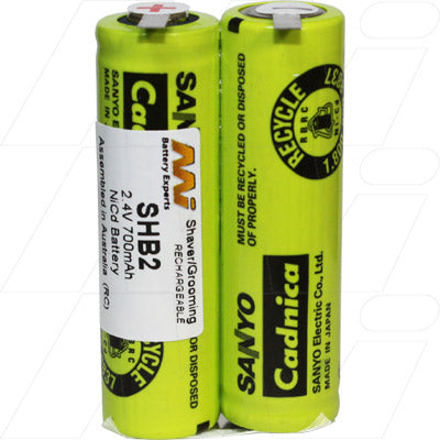 MI Battery Experts SHB2 Professional 2.4V 700mAh NiCd Rechargeable Shaver Battery - Long-Lasting Power for Electric Grooming Tools