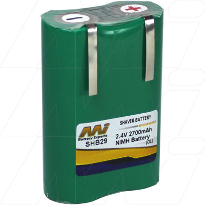 MI Battery Experts SHB29 NiMH 2.7Ah Rechargeable Shaver Battery - 2.4V, 35x51mm, Zero Memory Effect for Premium Electric Grooming Tools