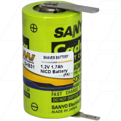 MI Battery Experts SHB31 NiCd Sub-C Battery Professional-Grade 1.2V 1.7Ah Power Cell for Cordless Grooming Tools & Personal Care Devices