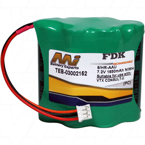 MI Battery Experts TEB-03002152 7.2V NiMH Battery Pack for Test Equipment - 1.65Ah Capacity, 163g Weight, Professional-Grade Power