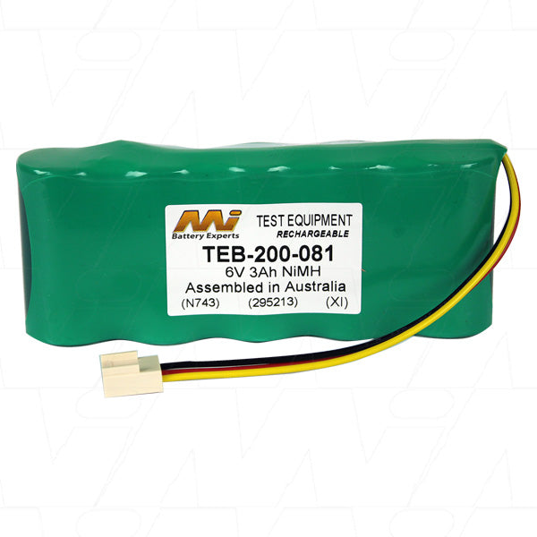 MI Battery Experts TEB-200-081 6V 3Ah NiMH Battery Pack - Professional-Grade Power for Portable Devices & Industrial Tools