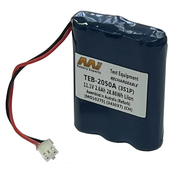 MI Battery Experts TEB-2050A 11.1V 2.6Ah Li-Ion Battery Pack for Air Sampling Equipment - 28.9Wh, 140g, 56x67mm