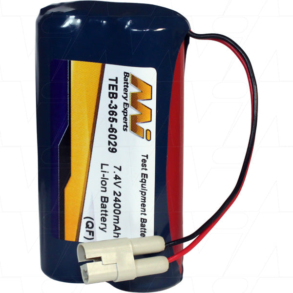 MI Battery Experts TEB-365-6029 7.4V 2.4Ah Li-Ion Battery Pack for Professional Test Equipment - Compact 96g Design