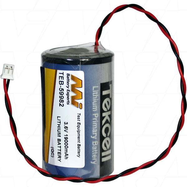 MI Battery Experts TEB-59982 19Ah Lithium Thionyl Chloride Battery for Professional Test Equipment - 3.6V, 68.4Wh