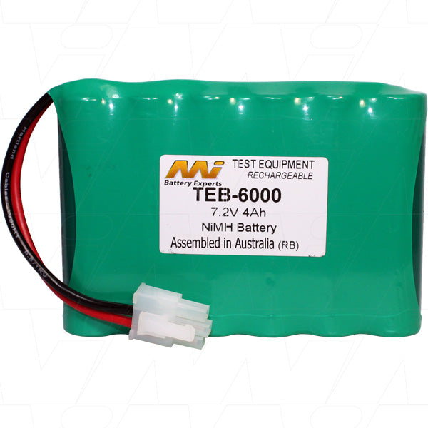 MI Battery Experts TEB-6000 Professional 7.2V 4Ah NiMH Battery Pack for Network Analyzers - Long-Lasting 28.8Wh Power