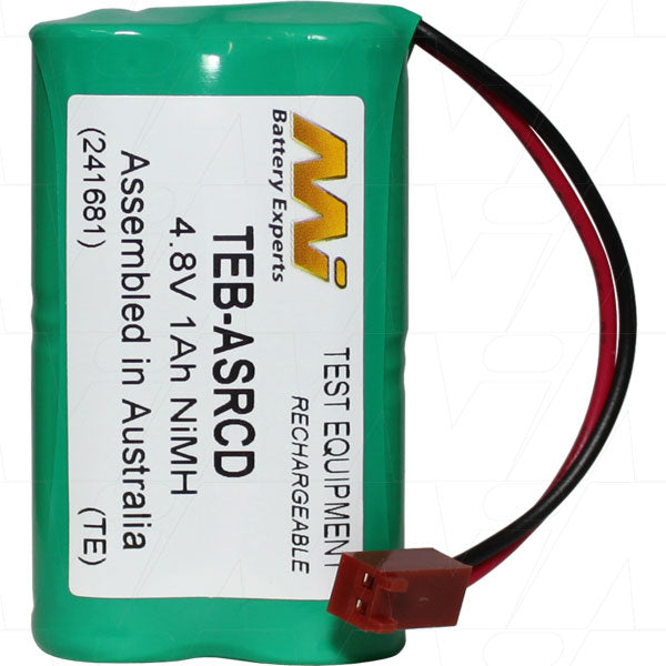 MI Battery Experts TEB-ASRCD 4.8V NiMH Battery Pack for Test Equipment - 1Ah Capacity, 82g Lightweight Design, Professional-Grade Power