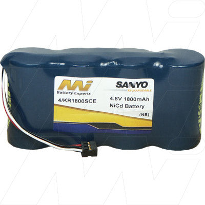 MI Battery Experts TEB-BP120 4.8V NiCd Battery Pack - Professional-Grade 1.8Ah Power Solution for Industrial Equipment, 8.6Wh, 23x44mm