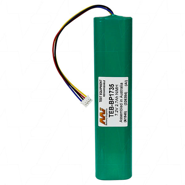 MI Battery Experts TEB-BP1735 7.2V 2.7Ah NiMH Battery Pack for Professional Equipment - Compact 225g Design
