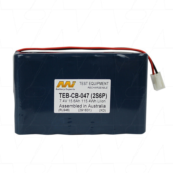 MI Battery Experts TEB-CB-047 Lithium-Ion Battery Pack - 7.4V 15.6Ah for Test Equipment, 115.4Wh High-Capacity Professional Power Solution