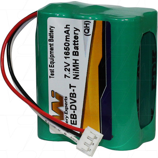 MI Battery Experts TEB-DVB-T 7.2V NiMH Professional Battery Pack - 1.65Ah Capacity, 11.9Wh Output, Compact 163g Design for Reliable Performance