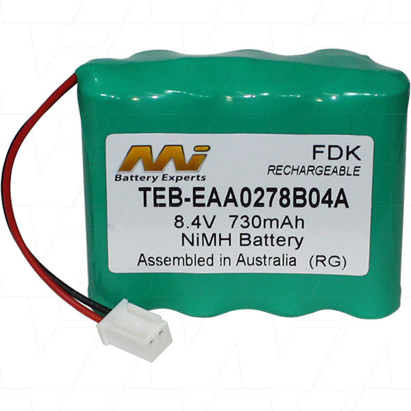 MI Battery Experts TEB-EAA0278B04A 8.4V NiMH Battery Pack for Precision Test Equipment - 730mAh, 6.1Wh, 87g