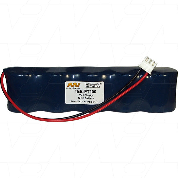 MI Battery Experts TEB-PT100 6V 700mAh NiCd Professional Battery Pack - Compact 23x27.5mm Industrial Power for Reliable Equipment Performance