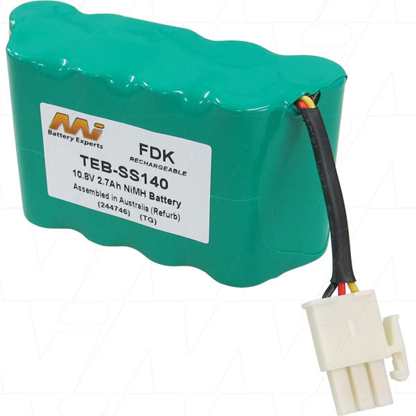 MI Battery Experts TEB-SS140 Professional NiMH Test Equipment Battery - 10.8V, 2.7Ah, 29.2Wh, Compact 88x50mm for Reliable Testing