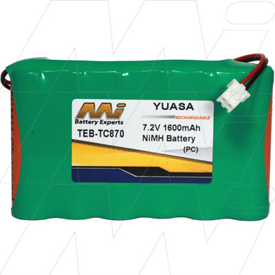 MI Battery Experts TEB-TC870 7.2V NiMH Professional Battery Pack - 1.6Ah Capacity, 11.5Wh Output for Industrial Tools