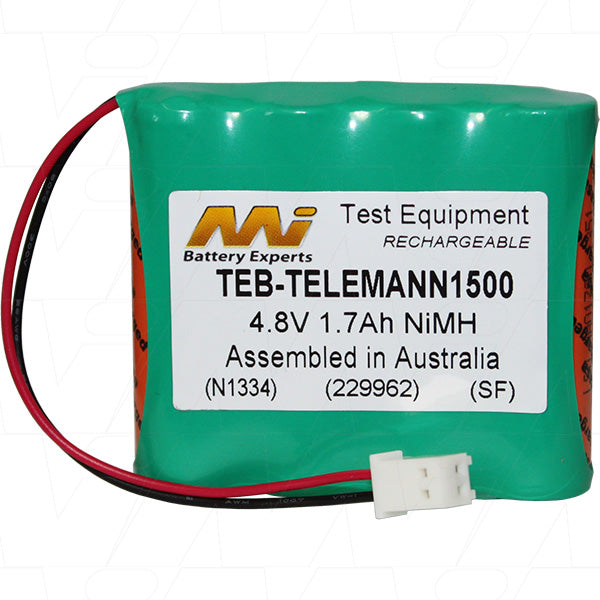 TEB-TELEMANN1500 4.8V NiMH Professional Test Equipment Battery - 1.7Ah, 8.2Wh, Compact 106g Design for Precision Instruments