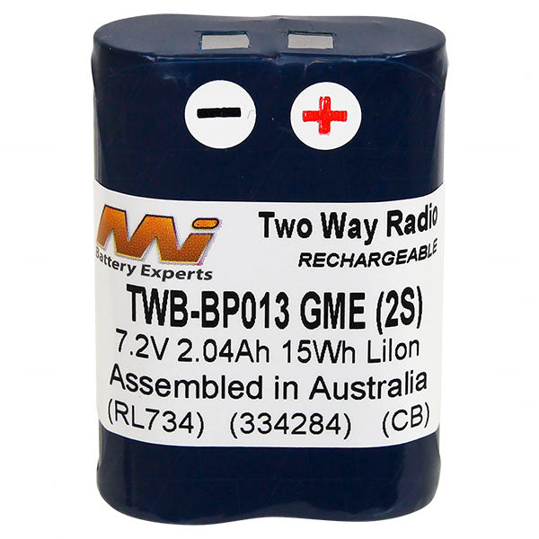 MI Battery Experts TWB-BP013 Professional 7.4V Li-Ion Two-Way Radio Battery, 1.7Ah Capacity, Ultra-Light 71g, Compact Design