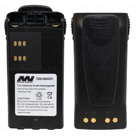 TWB-HNN4001 7.2V 2.5Ah NiMH Two-Way Radio Battery - Professional-Grade Power for Security, Construction & Events