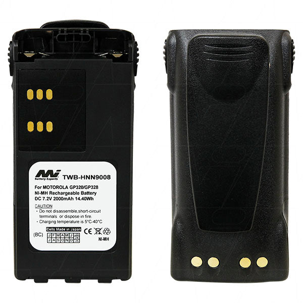 Professional TWB-HNN9008 NiMH Battery 7.2V, 2Ah Capacity for Two-Way Radios - Rugged, Long-Lasting Power for Security & Emergency Comms