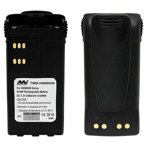 MI Battery Experts TWB-HNN9009 Professional 7.2V NiMH Two-Way Radio Battery Pack, 2.5Ah Capacity, 18Wh Output, 216g Lightweight Design for Extended Shifts