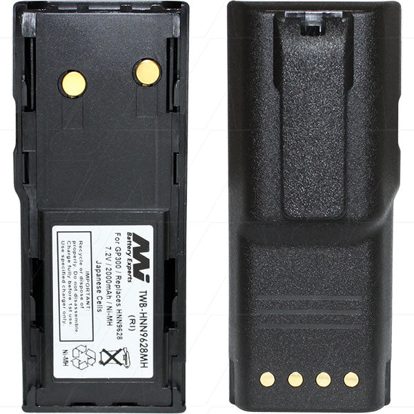 TWB-HNN9628MH Professional NiMH Two-Way Radio Battery 7.2V, 2Ah, 14.4Wh - Extended Runtime for Security & Emergency Comms