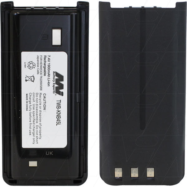 Professional TWB-KNB45L LiIon Two-Way Radio Battery - 7.4V, 1.9Ah, 14.1Wh, 109g - Extended Power for Security & Emergency Comms