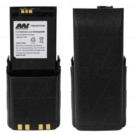 TWB-NNTN7034 Two-Way Radio Battery 4.6Ah LiIon, 7.4V, 34Wh for Extended Comms, 270g Lightweight Design