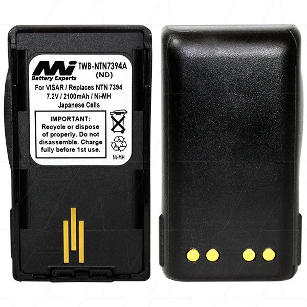 MI Battery Experts TWB-NTN7394A Professional 7.5V NiMH Two-Way Radio Battery - 2.1Ah Capacity, 240g Lightweight, Extended Talk Time for Security & Events