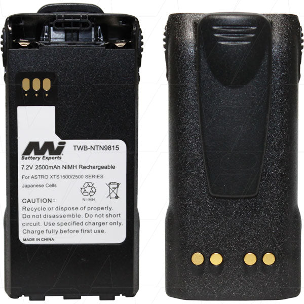 Professional NiMH Two-Way Radio Battery MI Battery Experts TWB-NTN9815 7.2V 2.5Ah 18Wh for Extended Communication - Compact 259g