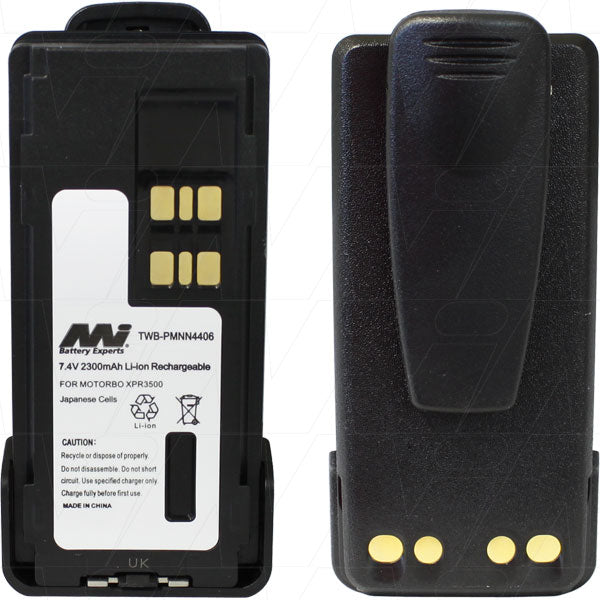 MI Battery Experts TWB-PMNN4406 Professional 7.4V 2.3Ah LiIon Two-Way Radio Battery - 17.0Wh, 152g, Extended Runtime