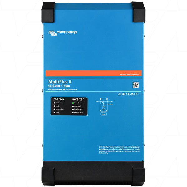Victron Energy MultiPlus-II 12V 5000VA Inverter Charger 220A Output, Dual-Battery Compatible, Marine & Off-Grid Power