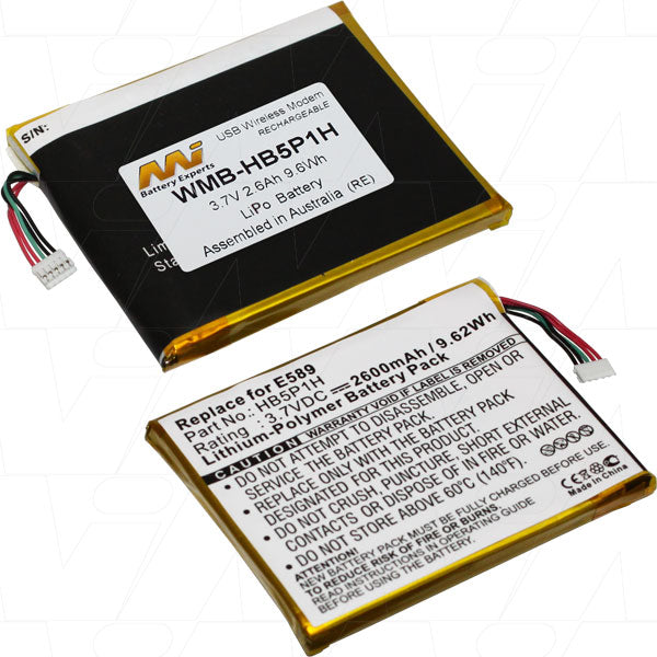 MI Battery Experts WMB-HB5P1H-BP1 Wi-Fi Modem Battery - 3.7V 2.6Ah LiIon for Enterprise Networks, 9.6Wh, 47g
